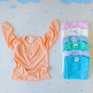 Kit 3 Camisetas Manga Longa Bebê Sortido