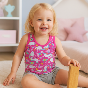 Kit 3 Camiseta Regata Bebê Menina Sortida