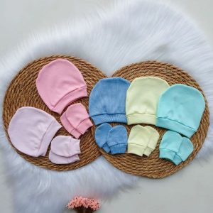 Kit 2 Touca e Luva Canelado Bebe Sortido