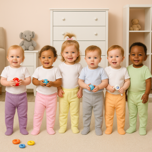 Kit 3 Calça Mijão Bebê com pé Sortido