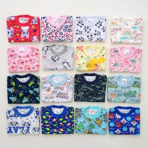 Kit 3 Camisetas Bebê Manga Longa Estampada Sortido