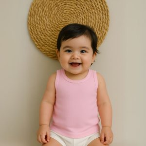 Kit 3 Camiseta Regata Bebê Menina Lisa Sortida