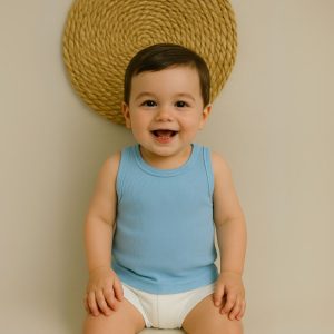 Kit 3 Camiseta Regata Bebê Menino Lisa Sortido