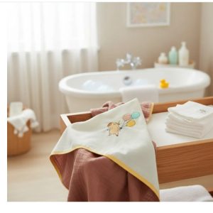 Toalha de Banho Capivara Bebê Com Capuz Bordado